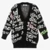 MSGM Girls Black Long Knit Cardigan
