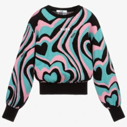 MSGM Girls Black Wool Sweater