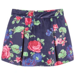 MSGM Girls Floral Velvet Skirt