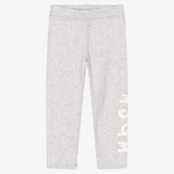MSGM Girls Grey Cotton Leggings