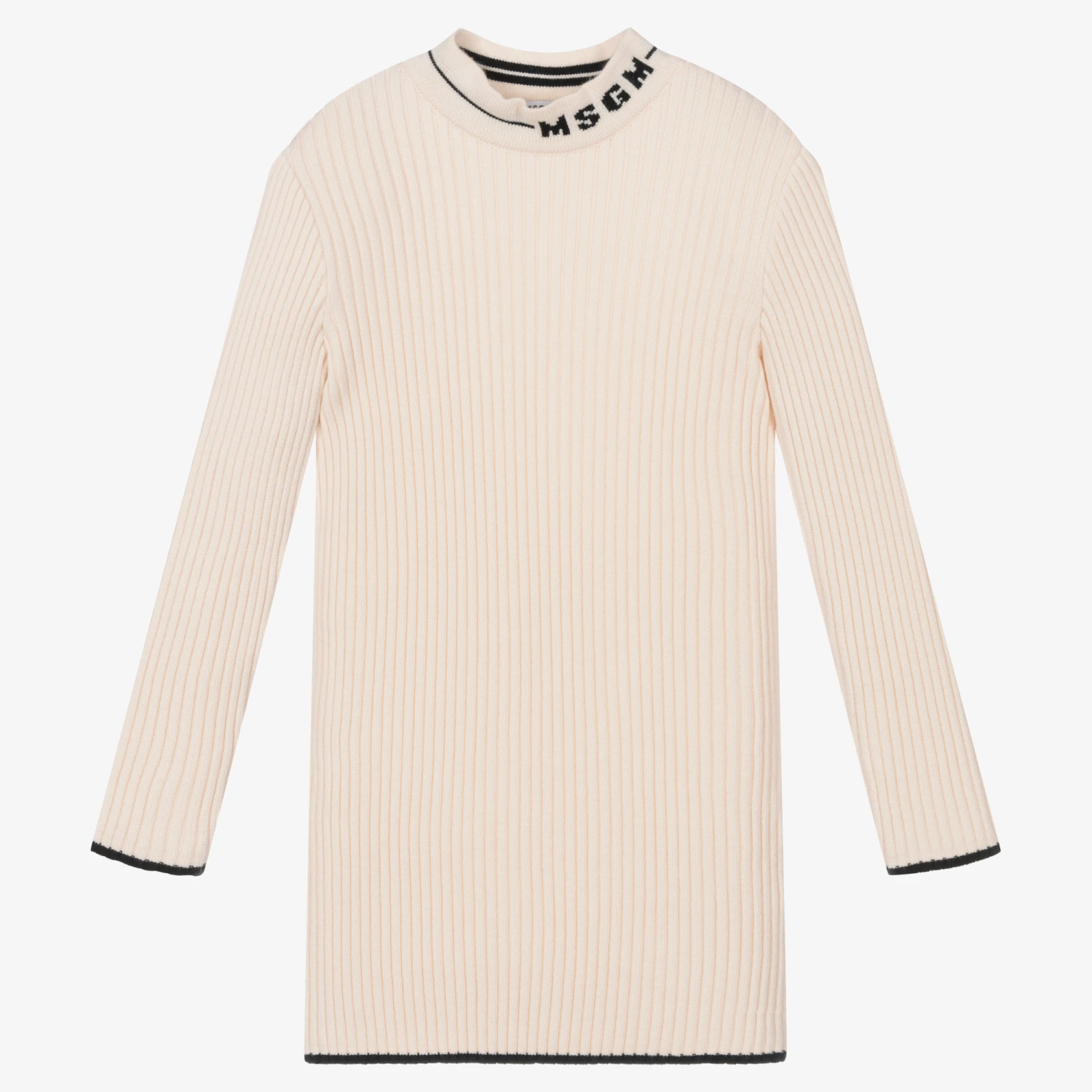 MSGM Girls Ivory Knitted Dress 1 MSGM Girls Ivory Knitted Dress