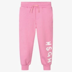 MSGM Girls Pink Cotton Joggers