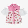 MSGM Girls Pink Floral Poplin Blouse