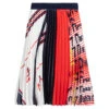 MSGM Girls Red Pleated Logo Skirt