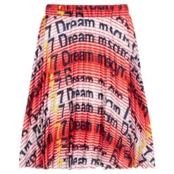 MSGM Girls Red Pleated Skirt