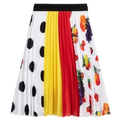 MSGM Girls Red & Yellow Crêpe Skirt