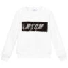MSGM White Cotton Logo Sweatshirt