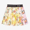 MSGM Yellow Floral Pleated Skirt