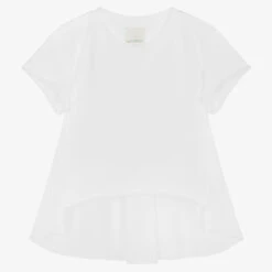 Naturino Girls White Cotton Top