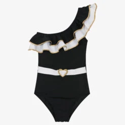 Nessi Byrd Girls Black & White Swimsuit (UV50)