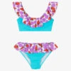 Nessi Byrd Girls Blue Ruffle Bikini (UV50)