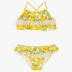 Nessi Byrd Girls Lemon Ruffle Bikini (UV50)