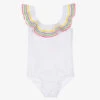 Nessi Byrd White Ruffle Swimsuit (UV50)