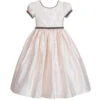 Nicki Macfarlane Girls Pink & Grey Silk Dress