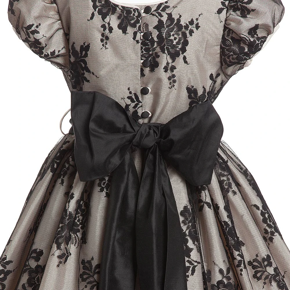 Nicki Macfarlane Pink & Black Lace Dress 4 Nicki Macfarlane Pink & Black Lace Dress - Image 4