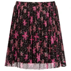 NIK&NIK Black & Pink Floral Mesh Skirt
