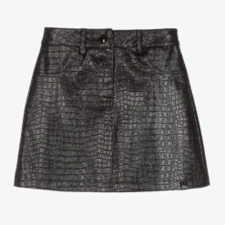 NIK&NIK Girls Black Mock Croc Skirt