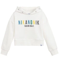 NIK&NIK Girls Ivory Cropped Sweatshirt