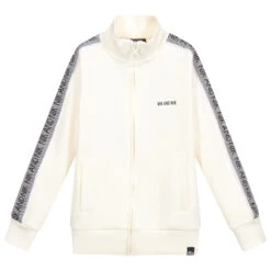 NIK&NIK Girls Ivory Logo Zip-Up Top