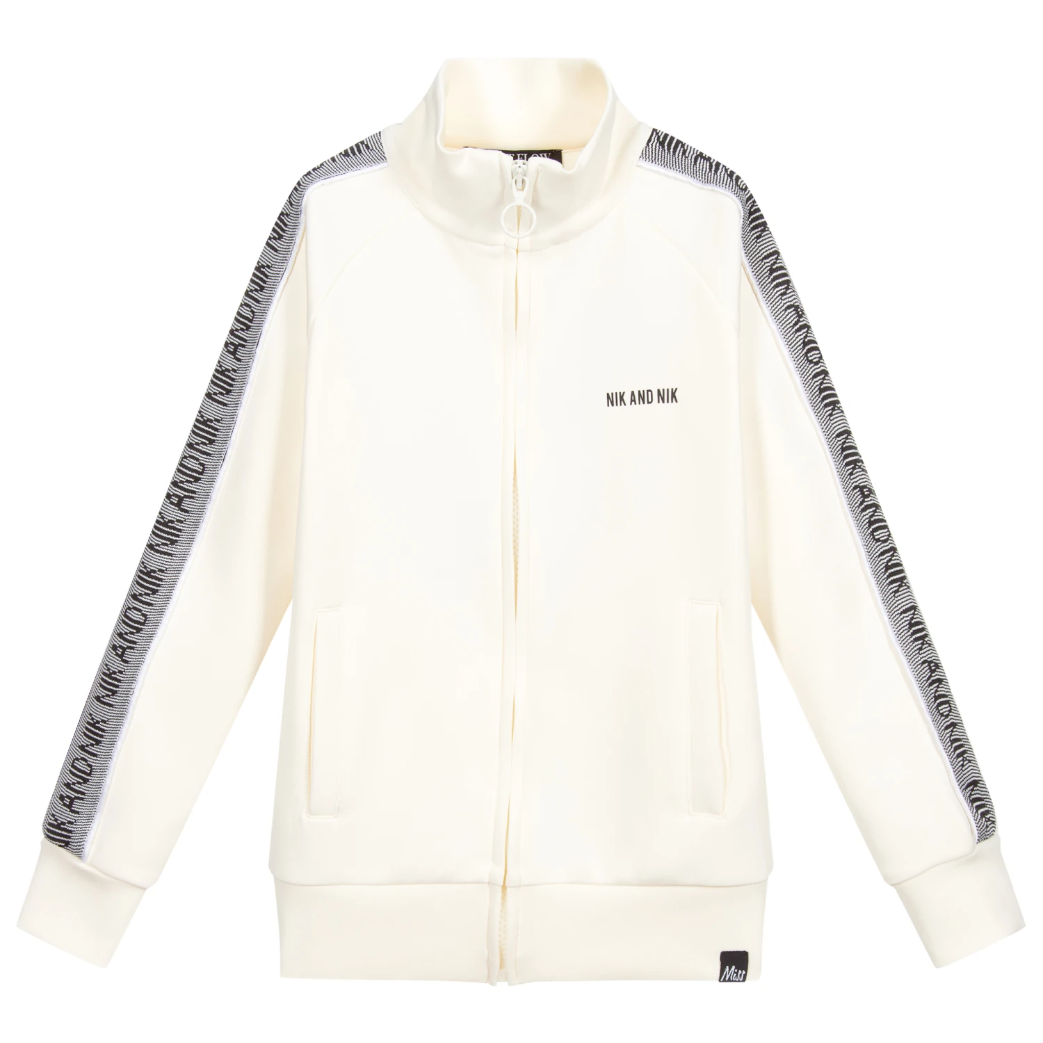 NIK&NIK Girls Ivory Logo Zip-Up Top 1 NIK&NIK Girls Ivory Logo Zip-Up Top