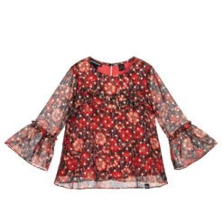NIK&NIK Red Floral Chiffon Blouse