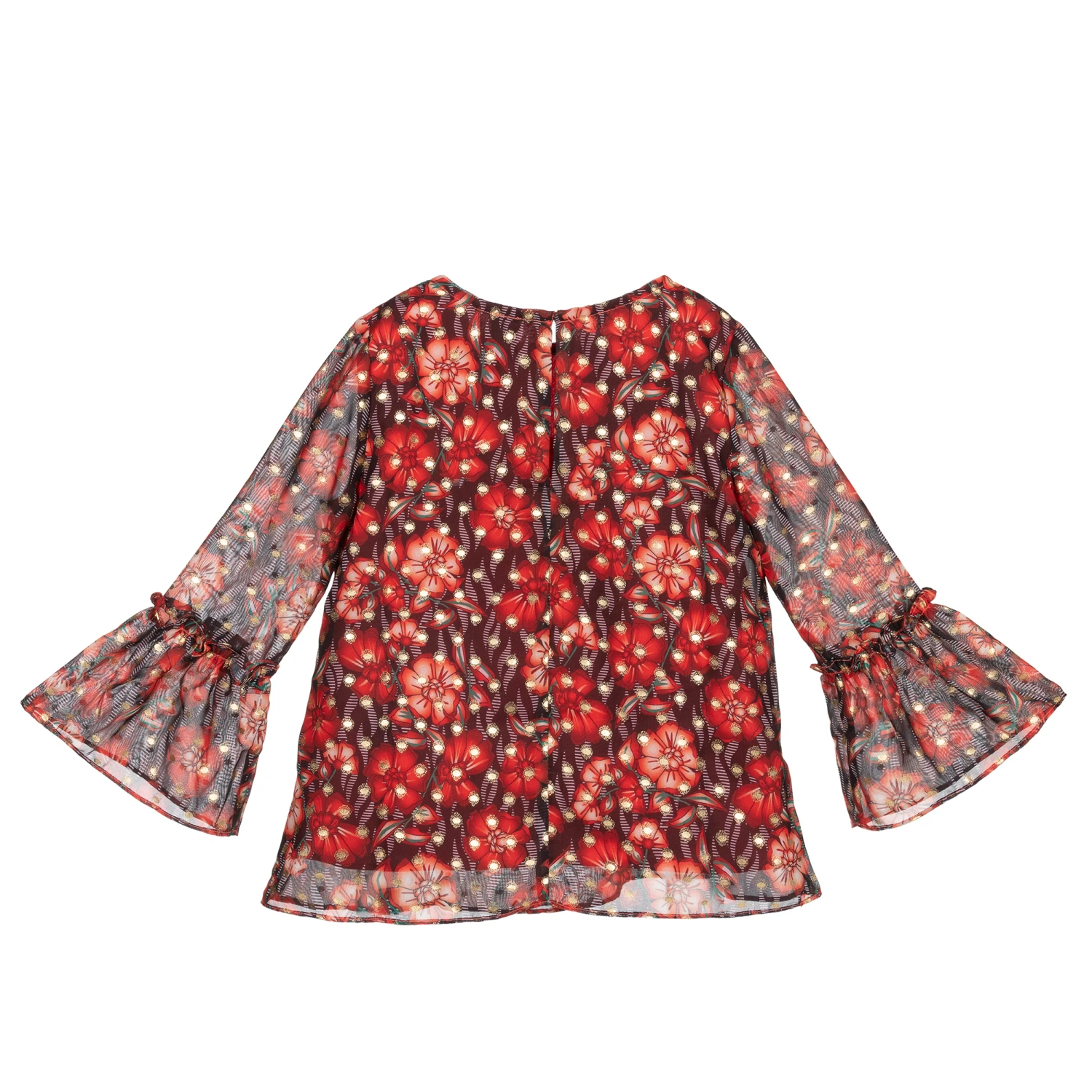 NIK&NIK Red Floral Chiffon Blouse 3 NIK&NIK Red Floral Chiffon Blouse - Image 3