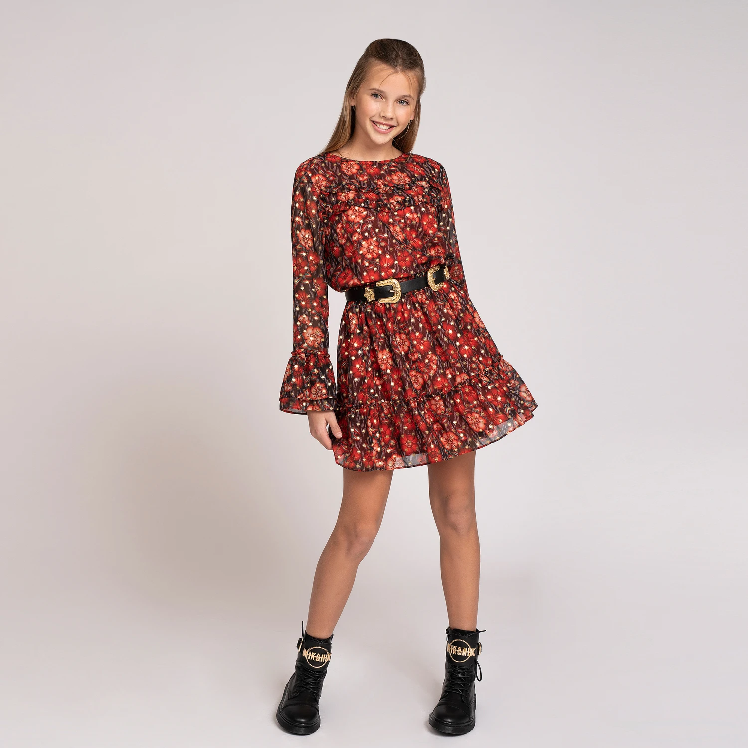 NIK&NIK Red Floral Chiffon Blouse 2 NIK&NIK Red Floral Chiffon Blouse - Image 2