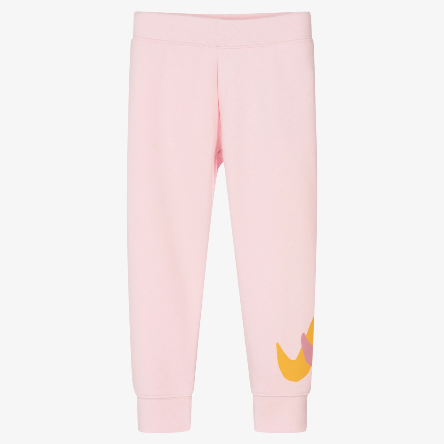Nike Girls Pink Cotton Logo Joggers 1 Nike Girls Pink Cotton Logo Joggers