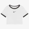 Nike Girls White & Black Logo T-Shirt