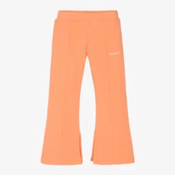 Off-White Girls Orange Cotton Flared Joggers