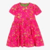 Oilily Girls Neon Pink Floral Dress