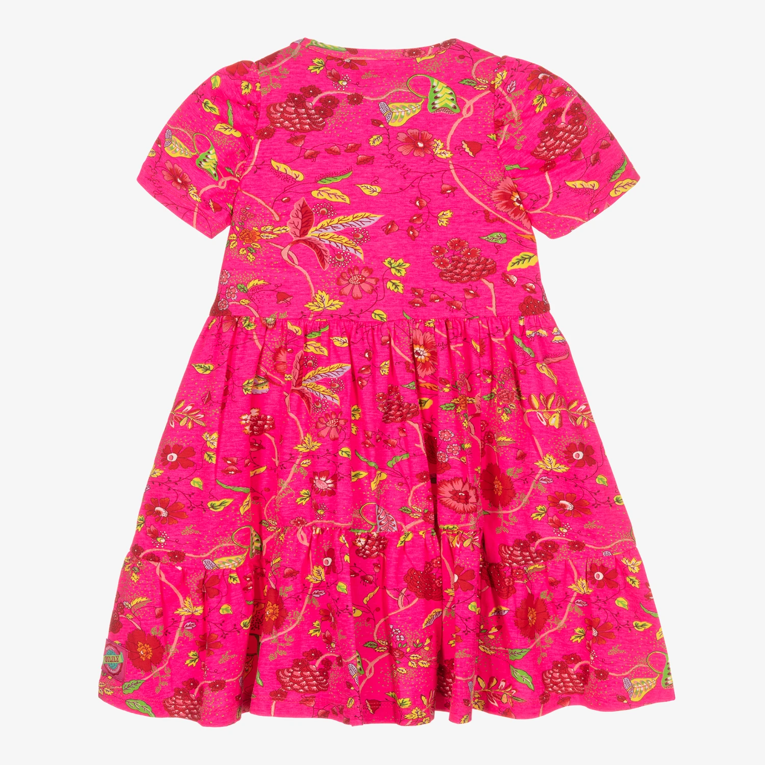 Oilily Girls Neon Pink Floral Dress 3 Oilily Girls Neon Pink Floral Dress - Image 3