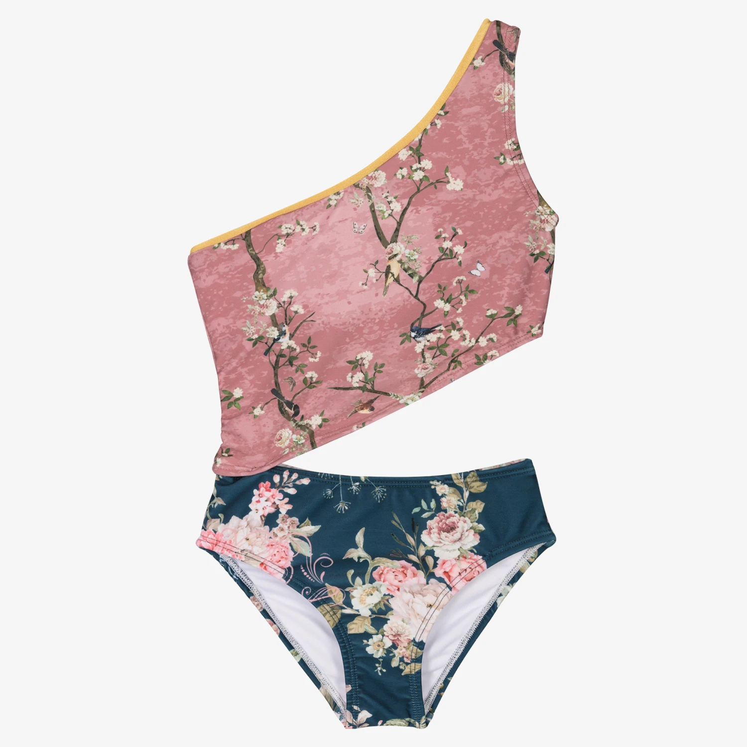 Olga Valentine Girls Pink & Blue Floral Swimsuit (UPF50+) 1 Olga Valentine Girls Pink & Blue Floral Swimsuit (UPF50+)