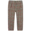 Pan Con Chocolate Brown & Green Checked Trousers