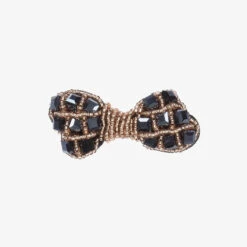 Pan Con Chocolate Girls Black & Gold Bow Hair Clip