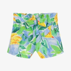 Pan Con Chocolate Girls Cotton Banana Print Shorts