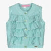 Pan Con Chocolate Girls Green Striped Blouse