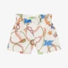 Pan Con Chocolate Girls Ivory Cotton Shorts