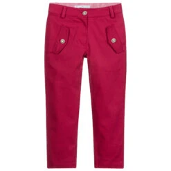 Pan Con Chocolate Girls Pink Cotton Trousers