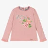 Pan Con Chocolate Girls Pink Viscose Logo Top