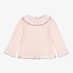 Patachou Girls Pale Pink Ruffle Sweater