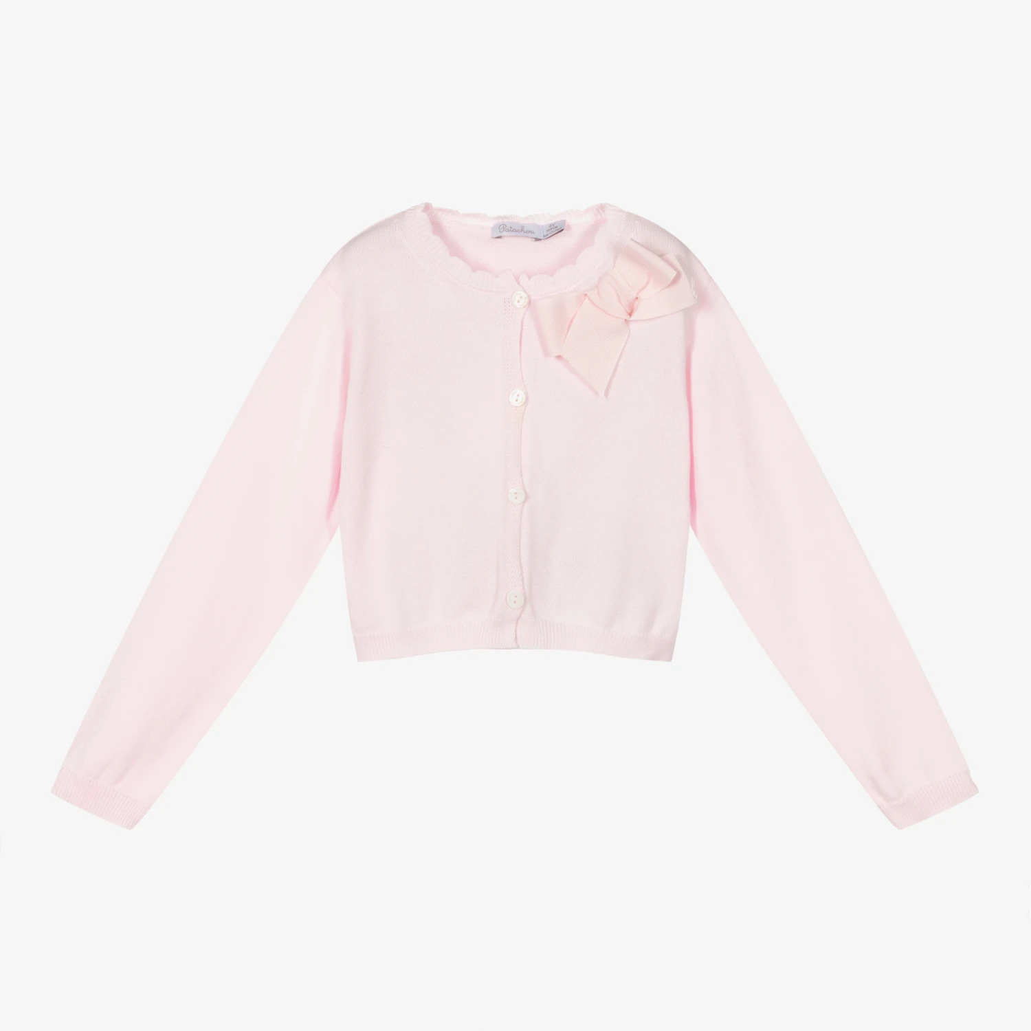 Patachou Girls Pink Cotton Cardigan 1 Patachou Girls Pink Cotton Cardigan