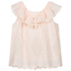Patachou Girls Pink Embroidered Blouse