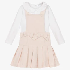 Patachou Girls Pink Pinafore Dress Set