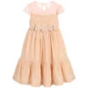 Patachou Haute Couture Girls Pink Silk Velvet Dress