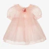 Patachou Girls Pink Striped Organza Dress