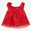 Patachou Girls Red Cotton & Lace Top