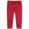 Patachou Girls Red Tartan Trim Trousers
