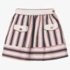 Patachou Girls White & Blue Striped Skirt