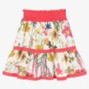 Patachou Girls White Botanical Cotton Skirt